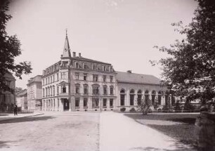 Bautzen, Neugraben 9 (heute: Tuchmacherstraße 37, Bautzen Filmpalast), Restaurant und Ballhaus Albert-Hof. Ansicht von Südosten