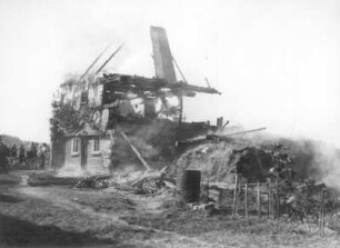 Türchau. Brand eines Wohnstallhauses