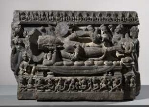 Vishnu im Yoga-Schlaf auf der Weltenschlange Ananta liegend (Vishnu Anantashayin)
