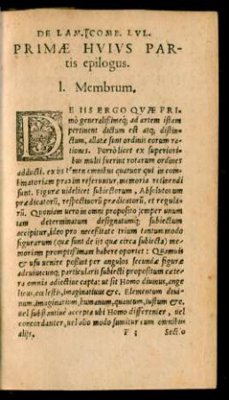 Primae Huius Partis Epilogus.