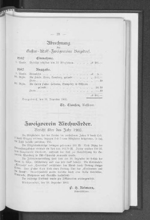 Zweigverein Kirchwärder.
