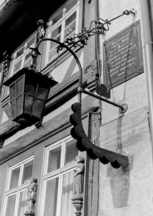 Wernigerode, Stadt, Gedenktafel zum Stadtbrand 1847 am Gothischen Haus
