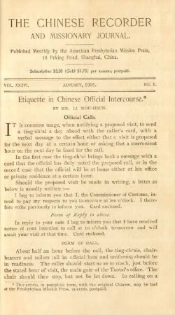 No. 1. January, 1905