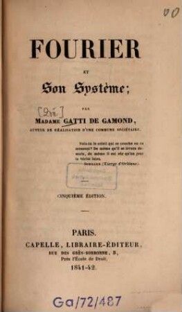 Fourier et son système : [Charles Fourier]