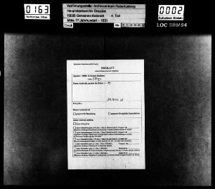 Die von dem französischen Intendanten Villain [Vinain] verlangten statistischen Nachrichten über Sachsen