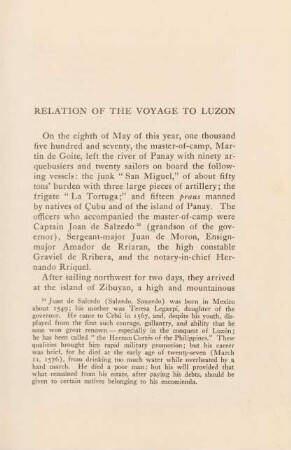 Relation of the voyage to Luzon