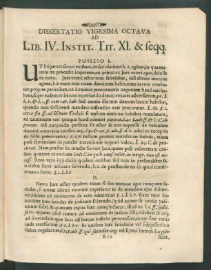 Dissertatio Vigesima Octava Ad Lib. IV. Instit. Tit. XI. & seqq.