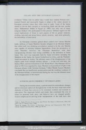 Sunni Islam In Formerly Ottoman Lands