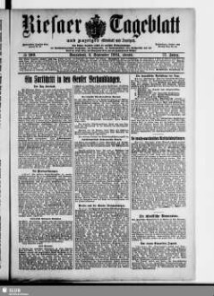 Riesaer Tageblatt und Anzeiger : (Elbeblatt und Anzeiger) : amtliche Bekanntmachungen für die Stadt und den Landkreis Riesa