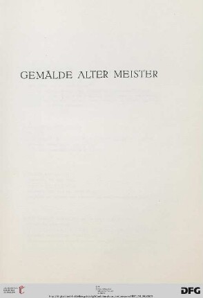 Gemälde Alter Meister (Nr. 1-43)