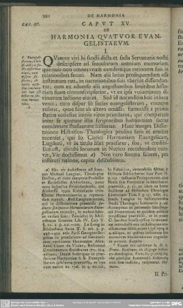 Caput XV. De harmonia quatuor evangelistarum