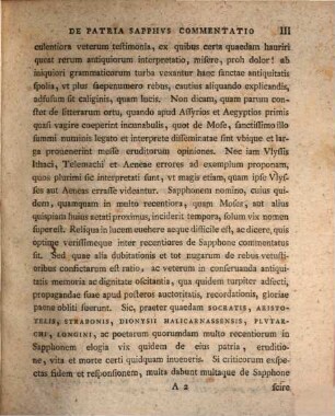 De patria Sapphus commentatur