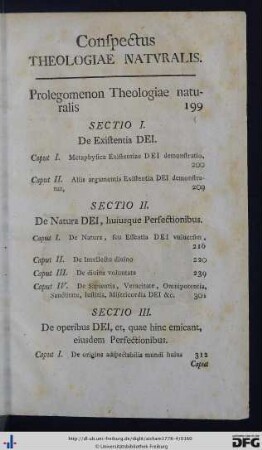 Conspectus Theologiae Naturalis.