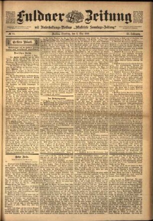 Erste Ausgabe vom Dienstag, den 03. Mai 1898.