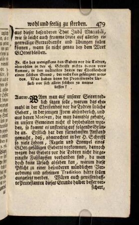 479-487, Fr. Es hat wenigstens das Gebett vor die Todten, ...