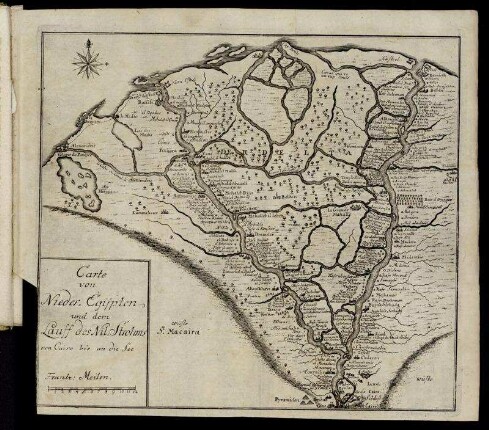 Carte von Nieder-Egijpten und dem Lauff des Nil-Strohms von Cairo bis an die See.