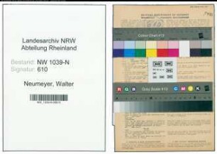 Entnazifizierung Walter Neumeyer , geb. 27.07.1909 (Zollbeamter)