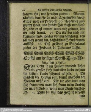 Epistel am heiligen Christ-Tage