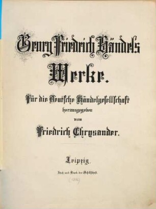 Georg Friedrich Händel's Werke, 47. Wassermusik, Feuerwerksmusik, Concerte und Doppelconcerte für großes Orchester