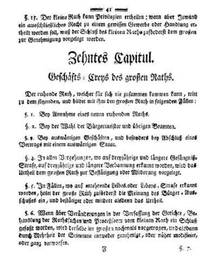 Zehntes Capitul. Geschäfts-Creys des großen Raths.