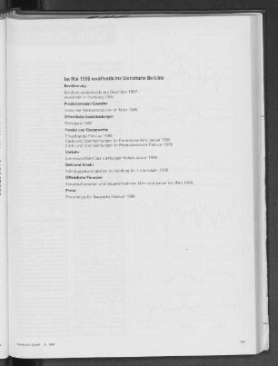 Im Mai 1986 veröffentlichte Statistische Berichte