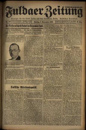 Ausgabe vom Freitag, den 08. November 1929.