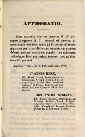 Des ehrwürdigen Joseph Pergmayr, ..., sämmtliche ascetische Schriften, 1. Gründliche Erwägung ewiger Wahrheiten