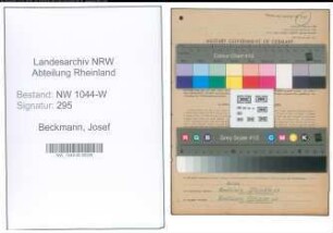 Entnazifizierung Josef Beckmann , geb. 30.10.1889 (Dreher)