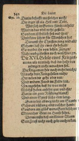 Die XVI. Gebür eines Kriegesmans ...