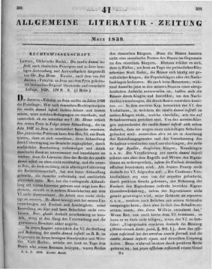 Hesse, C. A.: Die cautio damni infecti, nach römischen Prinzipien und in ihrer heutigen Anwendung und Anwendbarkeit. 2. Aufl. Leipzig: Göthe 1838