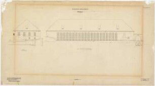 Fick, Roderich; Obersalzberg; SS-Kaserne mit Mannschaftsgebäude, Wirtschaftsgebäude, Exerzierhaus, Kasernenhof, Turnhalle - Turnhalle (Ansichten)