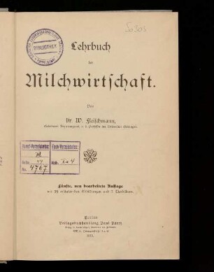 Lehrbuch der Milchwirtschaft