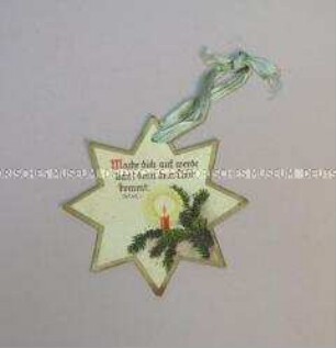 Christbaumschmuck: Stern mit Bibelspruch Jesaja 60,1