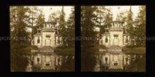 Blick über See zum chinesischen Pavillon im Katharinenpark, Zarskoje Selo