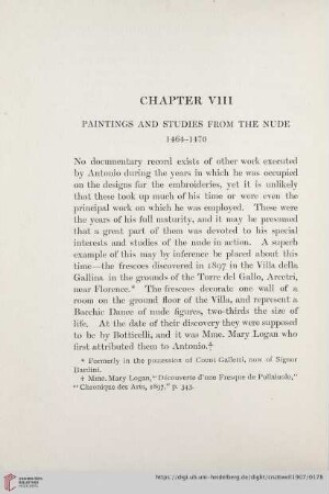 Chapter VIII: Paintings and Studies from the Nude 1464-1470