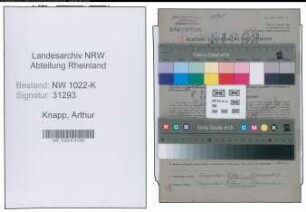 Entnazifizierung Arthur Knapp , geb. 02.02.1895 (Schlosser)