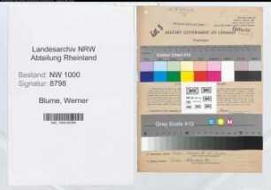Entnazifizierung Werner Blume, geb. 22.07.1911 (Bergrat)