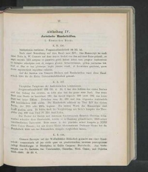 Abtheilung IV. Juristische Handschriften.