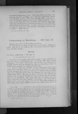Versammlung zu Marienburg. - 1438 Sept. 22.