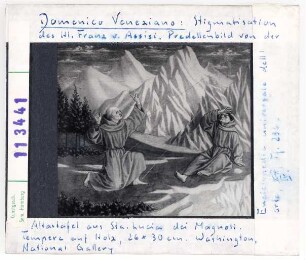 Domenico Veneziano: Stigmatisation des Hl. Franziskus, Predellabild der Altartafel aus Sta. Lucia dei Magnoli mit der Sacra Conversazione, Florenz, Uffizien