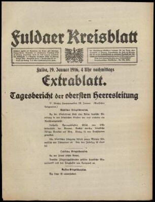 Ausgabe vom Mittwoch, den 19. Januar 1916.