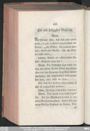 Ein und siebzigstes Gespräch.