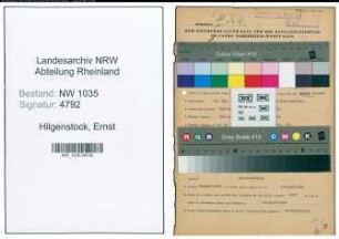 Entnazifizierung Ernst Hilgenstock , geb. 19.05.1894 (Betriebsfuehrer)