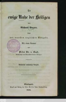 Die ewige Ruhe der Heiligen