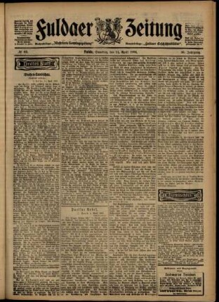 Dritte Ausgabe vom Samstag, den 11. April 1903.