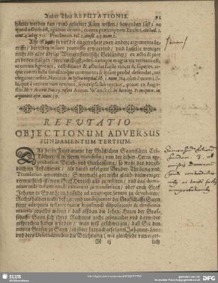 Refutatio Obiectionum Adversus Fundamentum Tertium