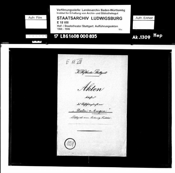 Unter vier Augen. Lustspiel von Ludwig Fulda