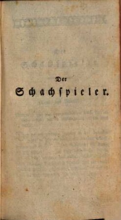 Der Schachspieler : Lustspiel in einem Akt