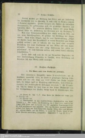 IV. Aeußere Geschichte