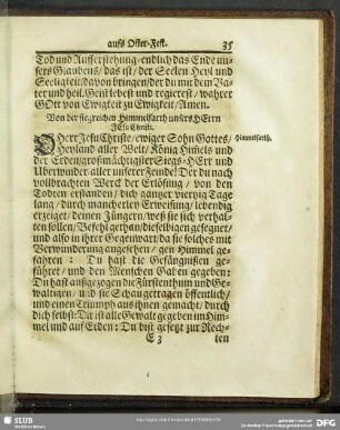 Von der siegreichen Himmelfarth unsers HErrn JEsu Christi